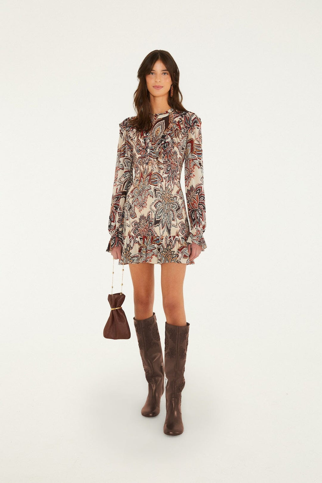 Farm Rio Tapestry Flowers Mini Dress