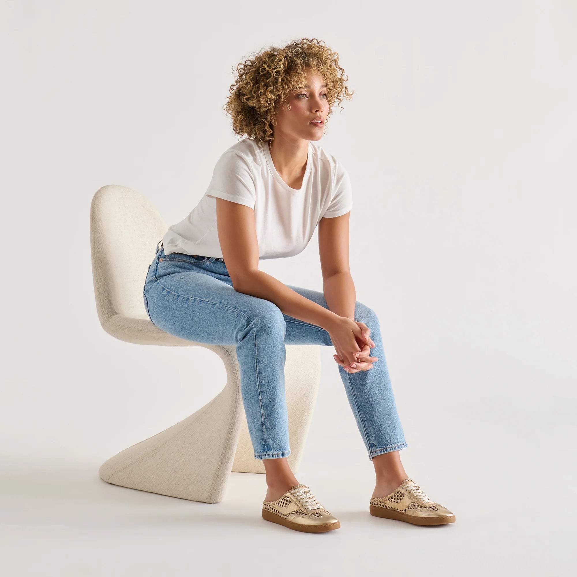 Dolce Vita Notice Woven Sneaker- Gold