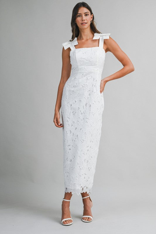 MBL Tie Strap Lace Midi