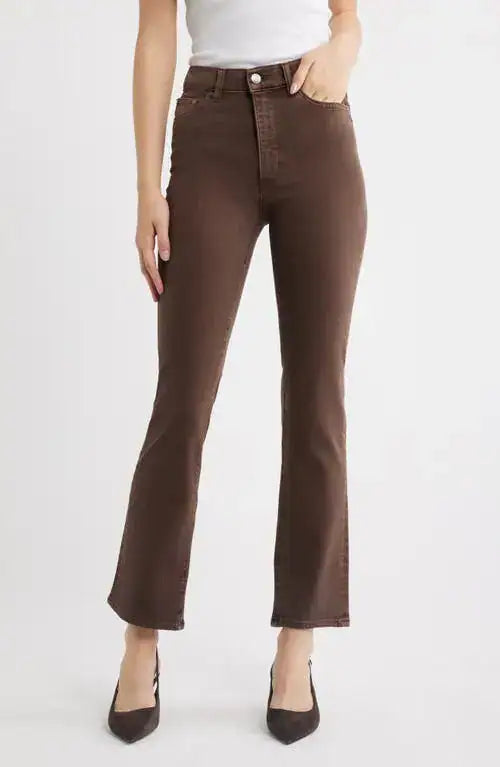 DL 1961 Halle Straight Denim- Brownstone