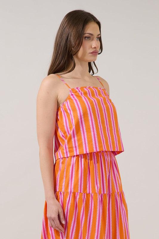 SL Desmond Stripe Cami/ Skirt Set- Orange