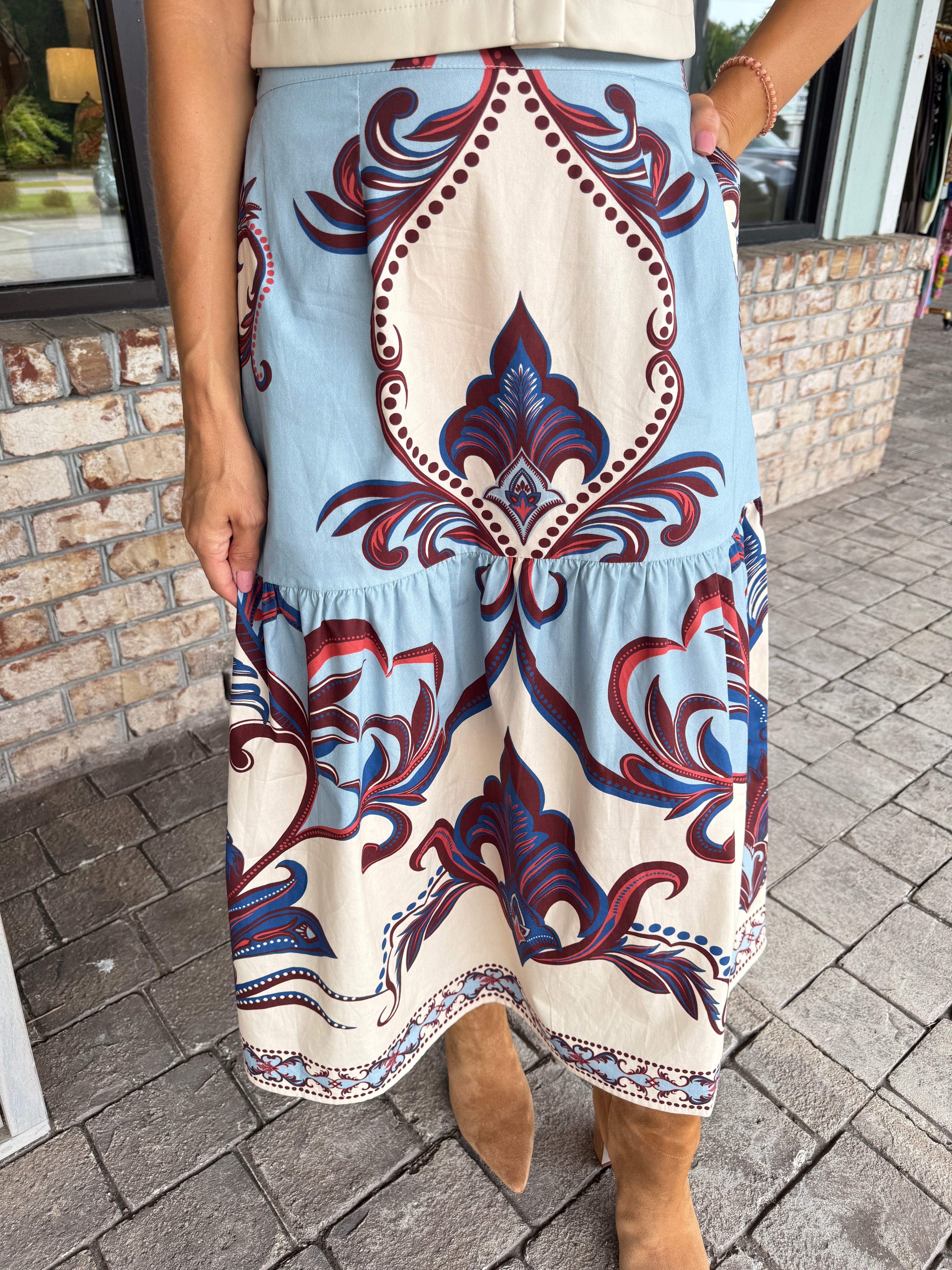 Maude Ada Midi Skirt- Arabesque