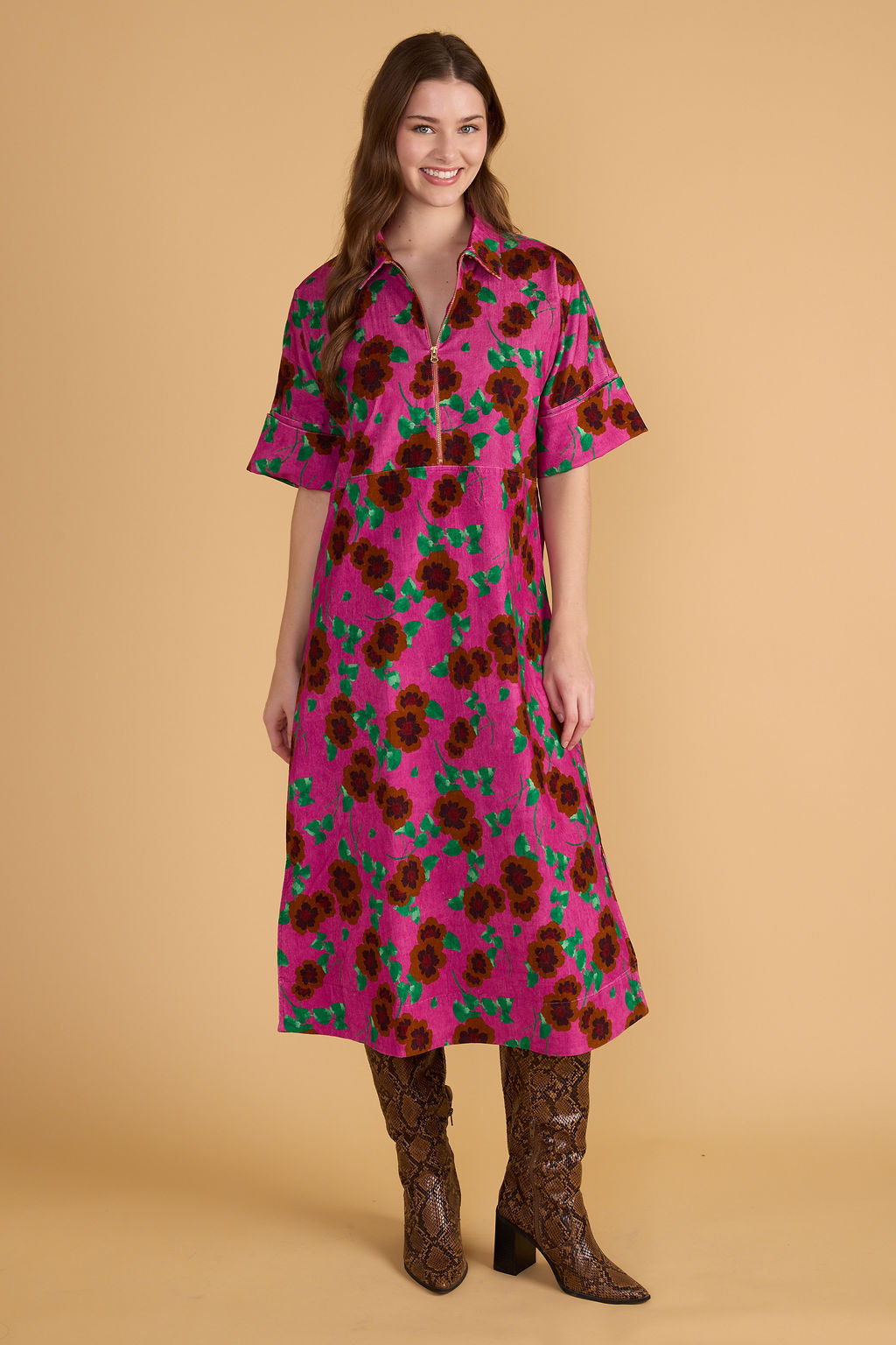 Double A Monica Dress- Rose Court