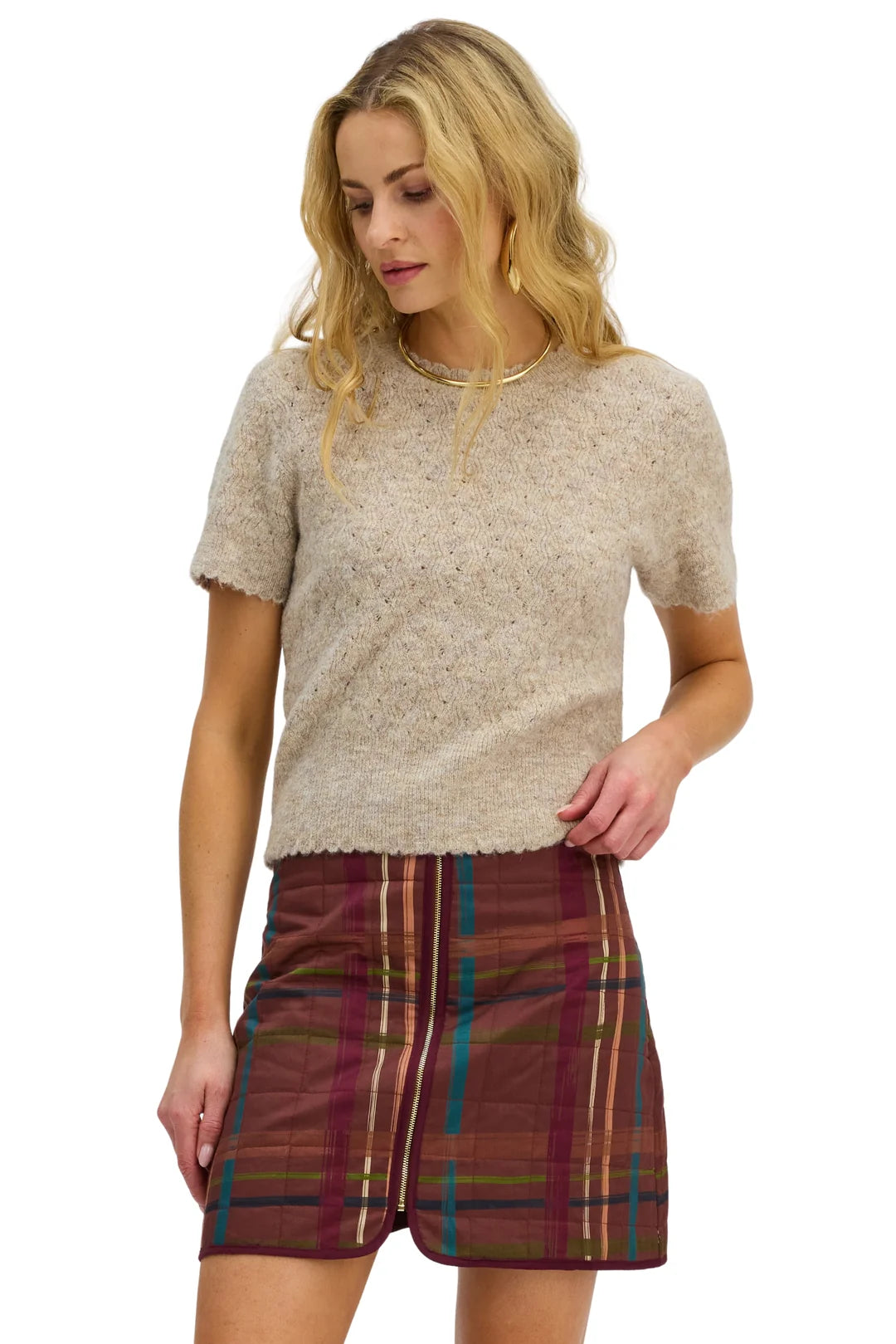 Allison Wilder Mini Skirt- Plaid Multi