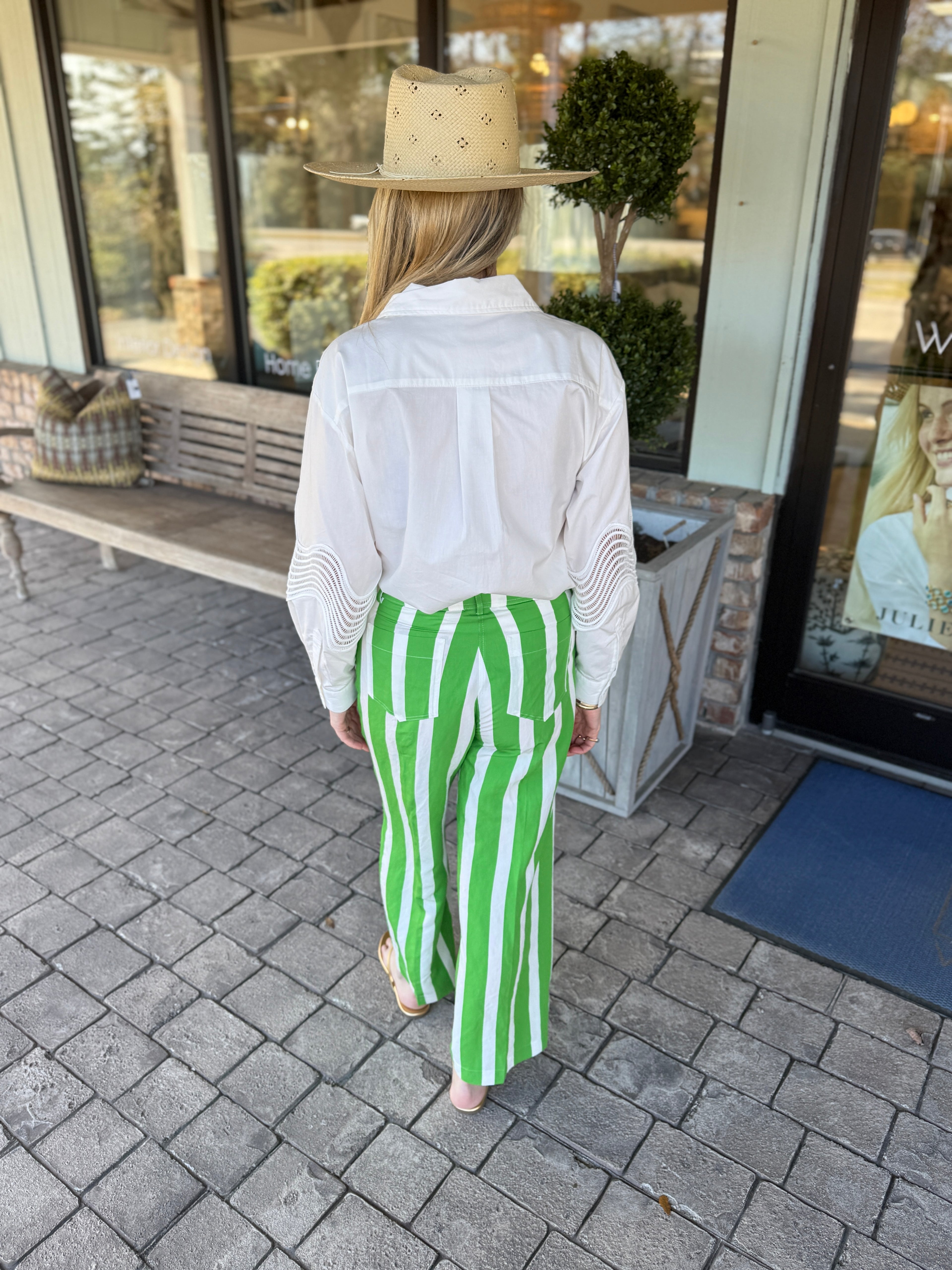 Vilagallo Green Stripe Pant