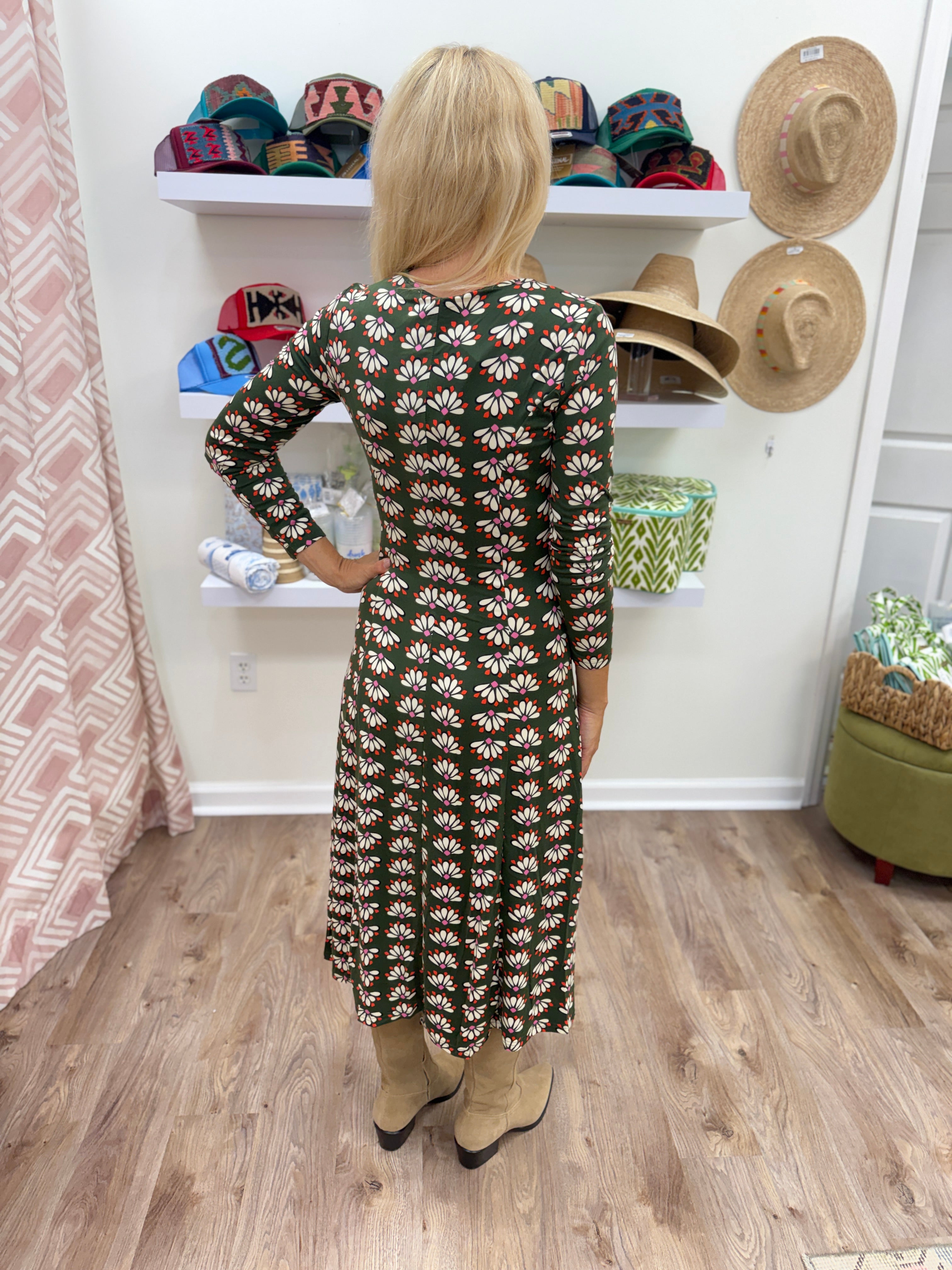 Compania Geo Floral Knit Dress