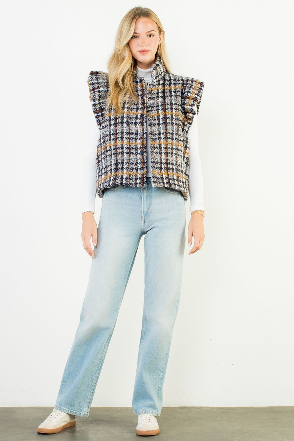 THML Plaid Tweed Vest