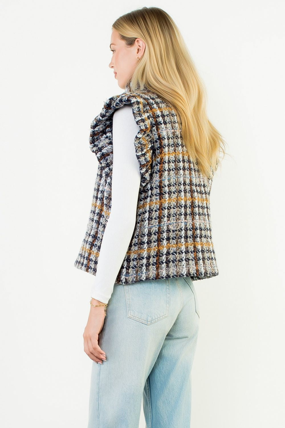THML Plaid Tweed Vest