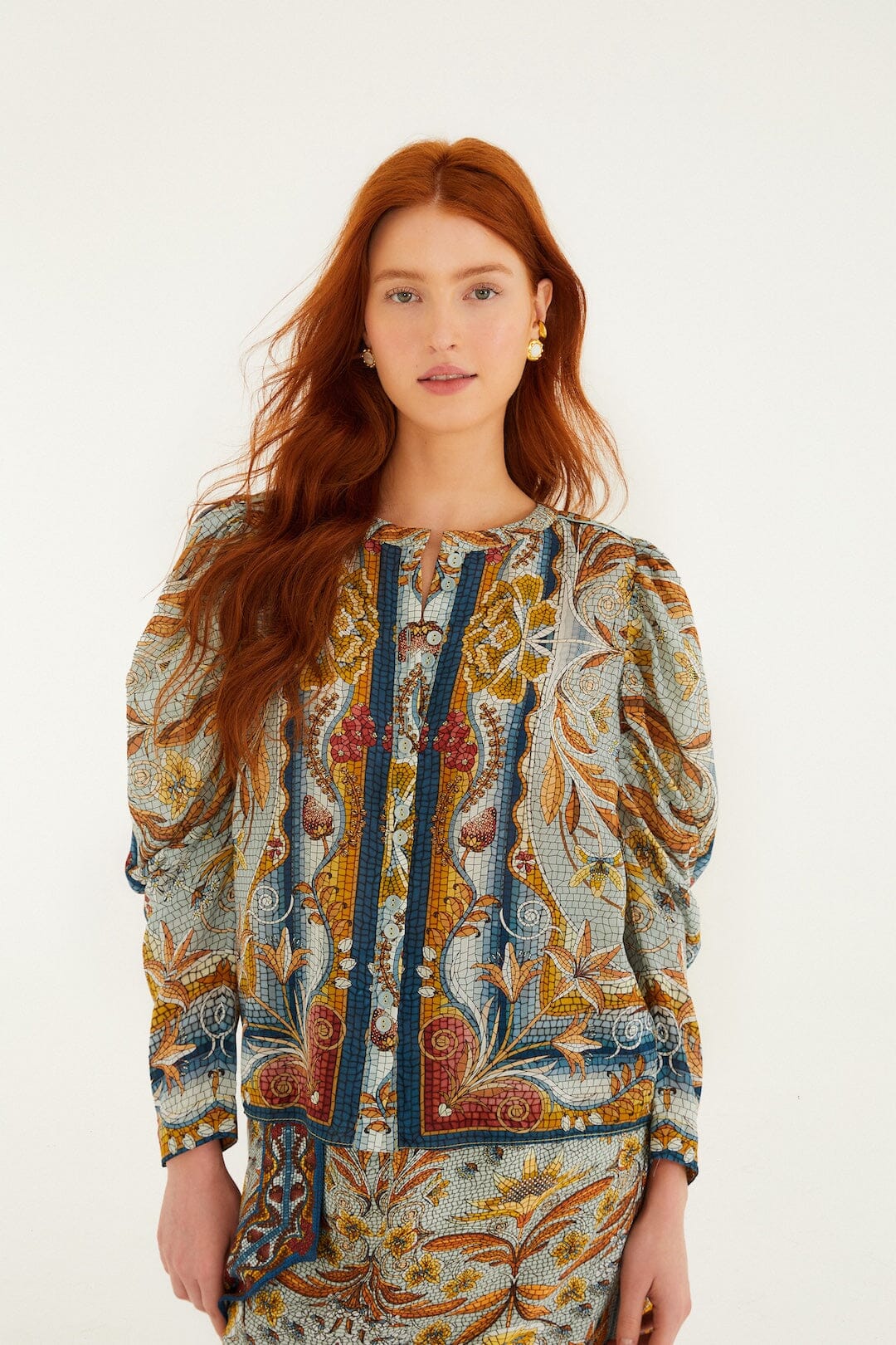 Farm Rio Mosaic Garden Blouse