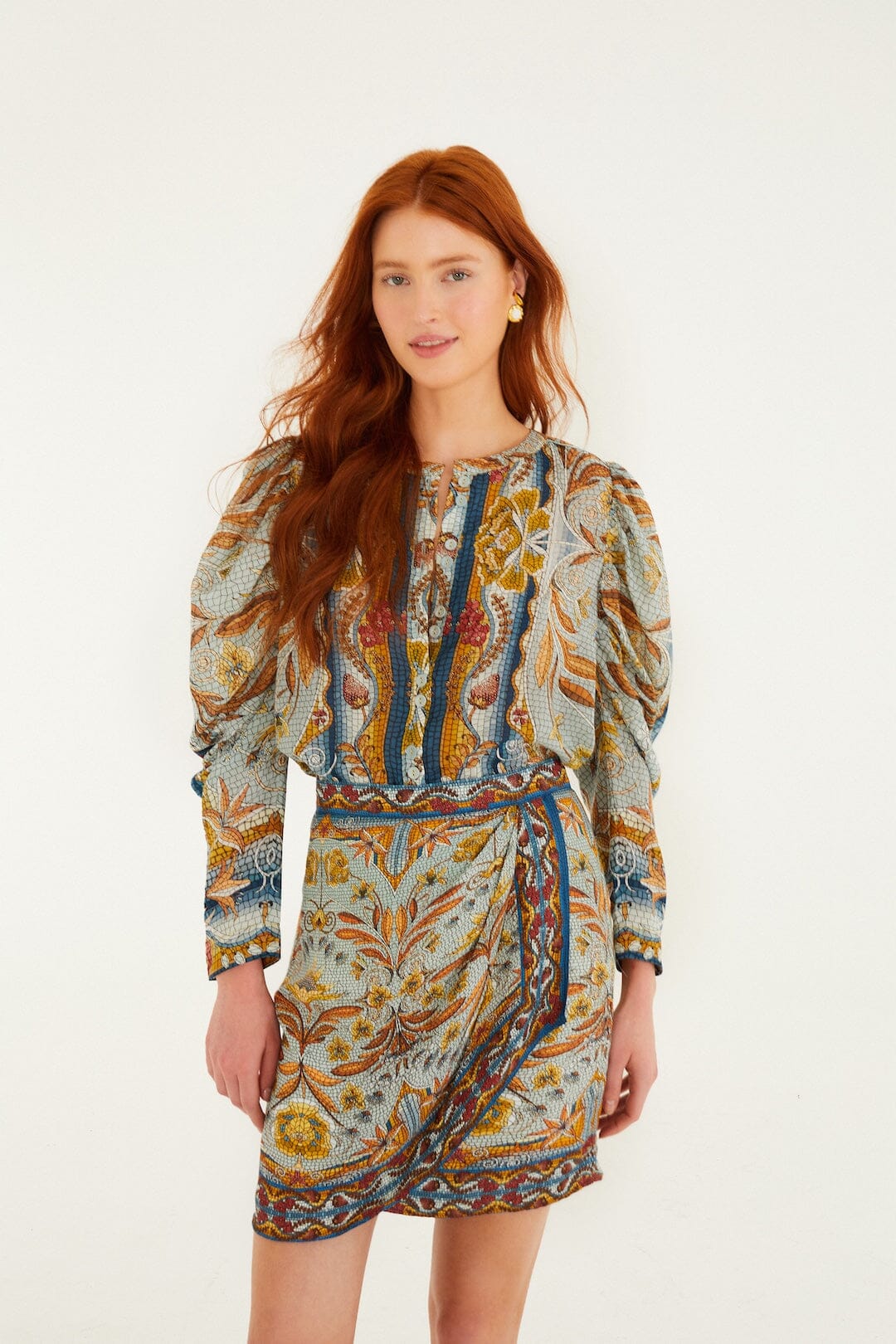 Farm Rio Mosaic Garden Blouse