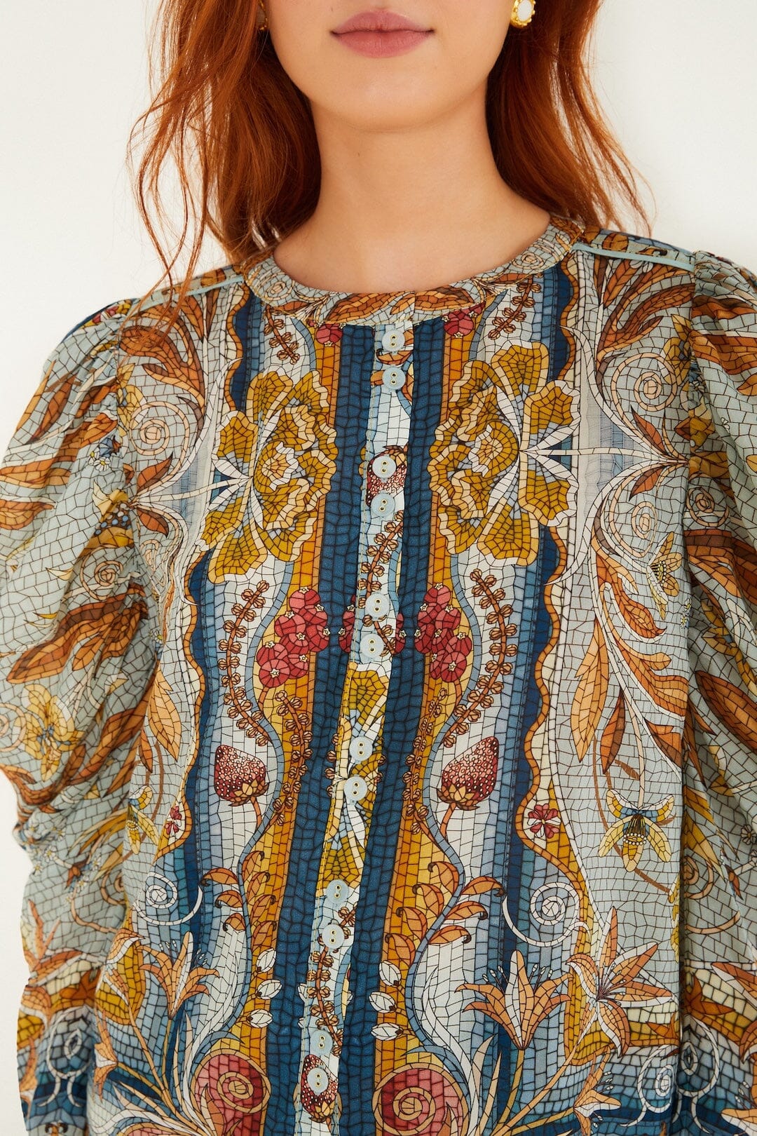 Farm Rio Mosaic Garden Blouse