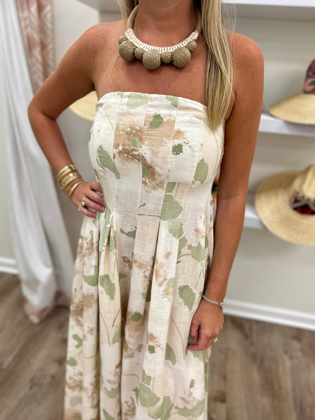 Milio Milano Pleated Tube Dress- Meadow