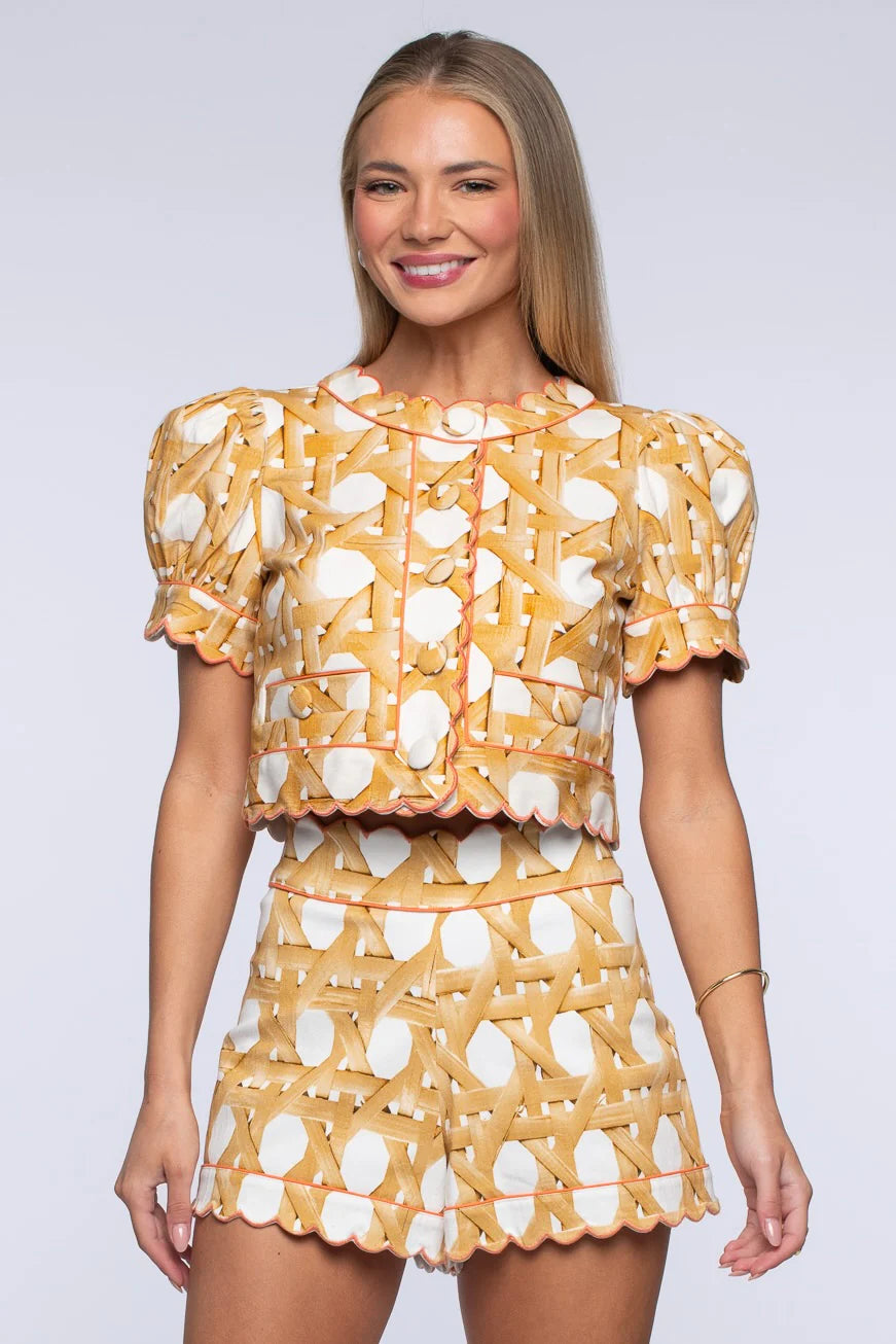 Elizabeth James Coco Top- Wicker