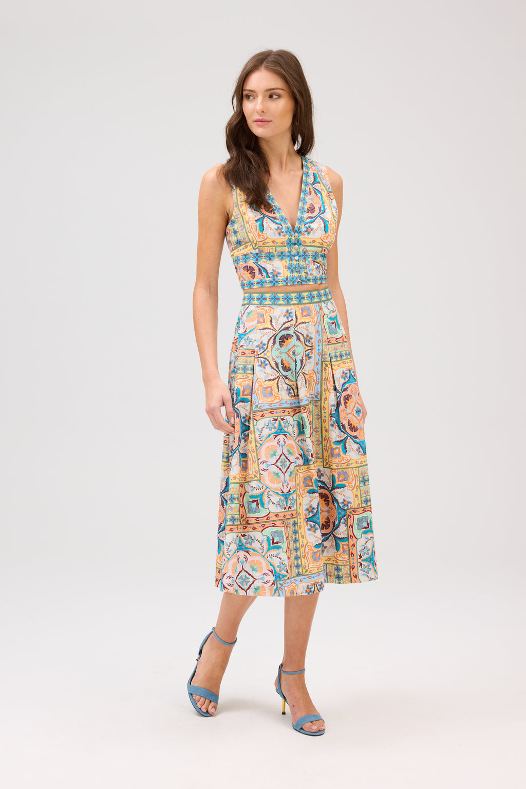 Allison Mabel Skirt in Scarf Print