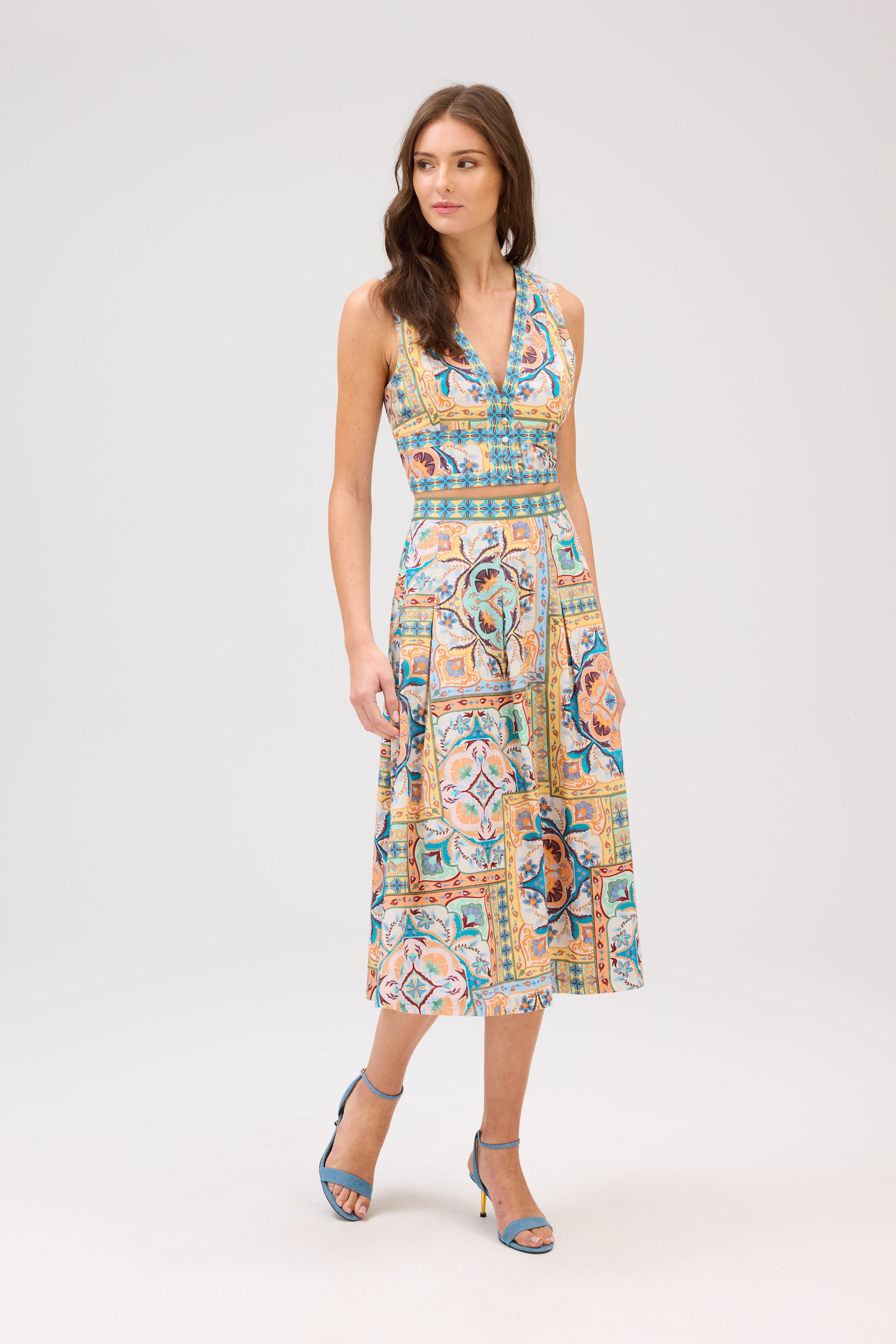 Allison Mabel Skirt in Scarf Print