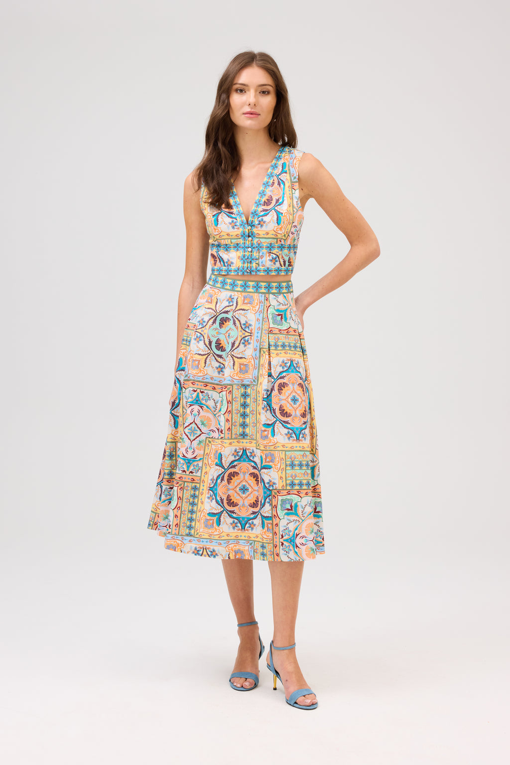 Allison Emma Vest in Scarf Print
