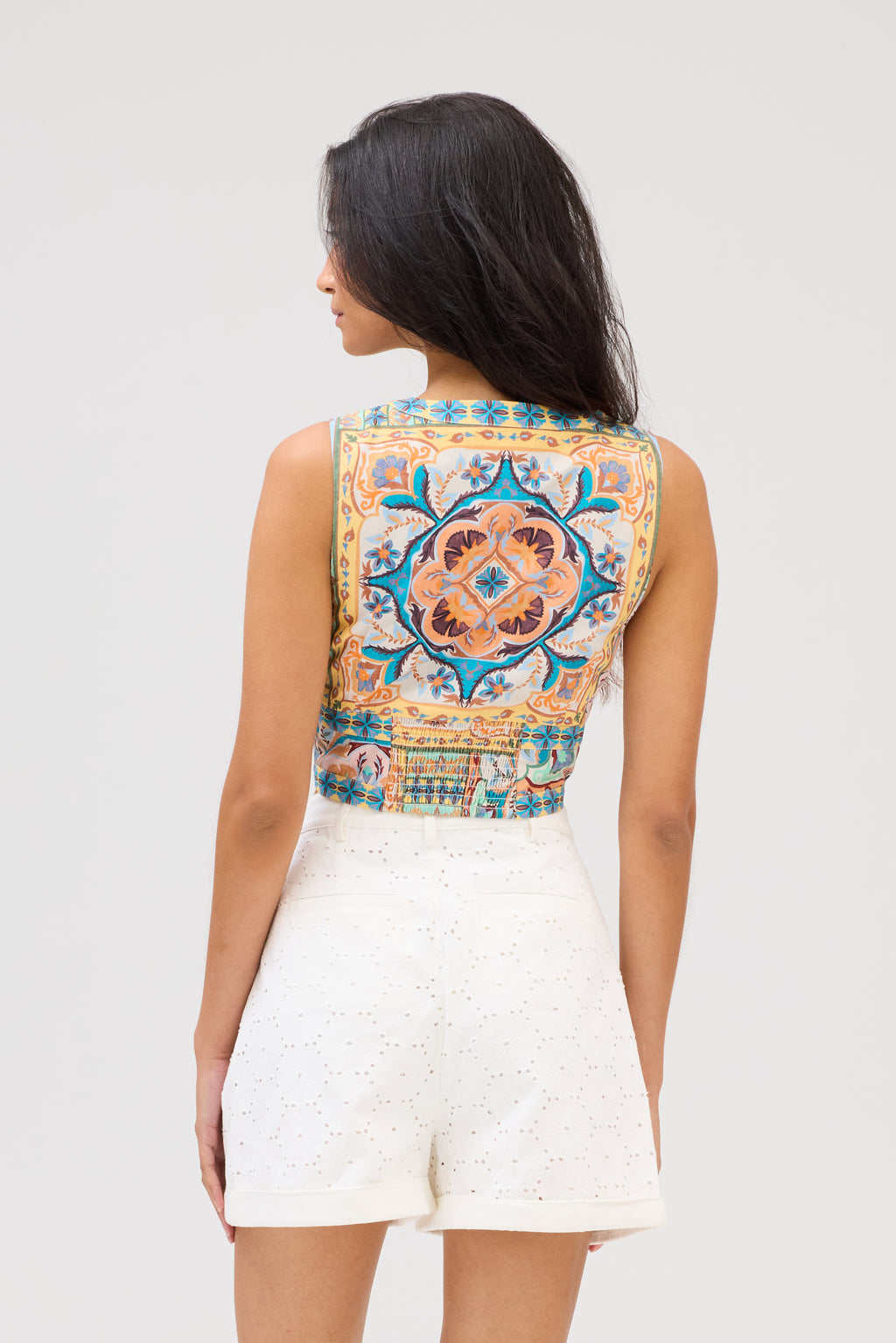 Allison Emma Vest in Scarf Print
