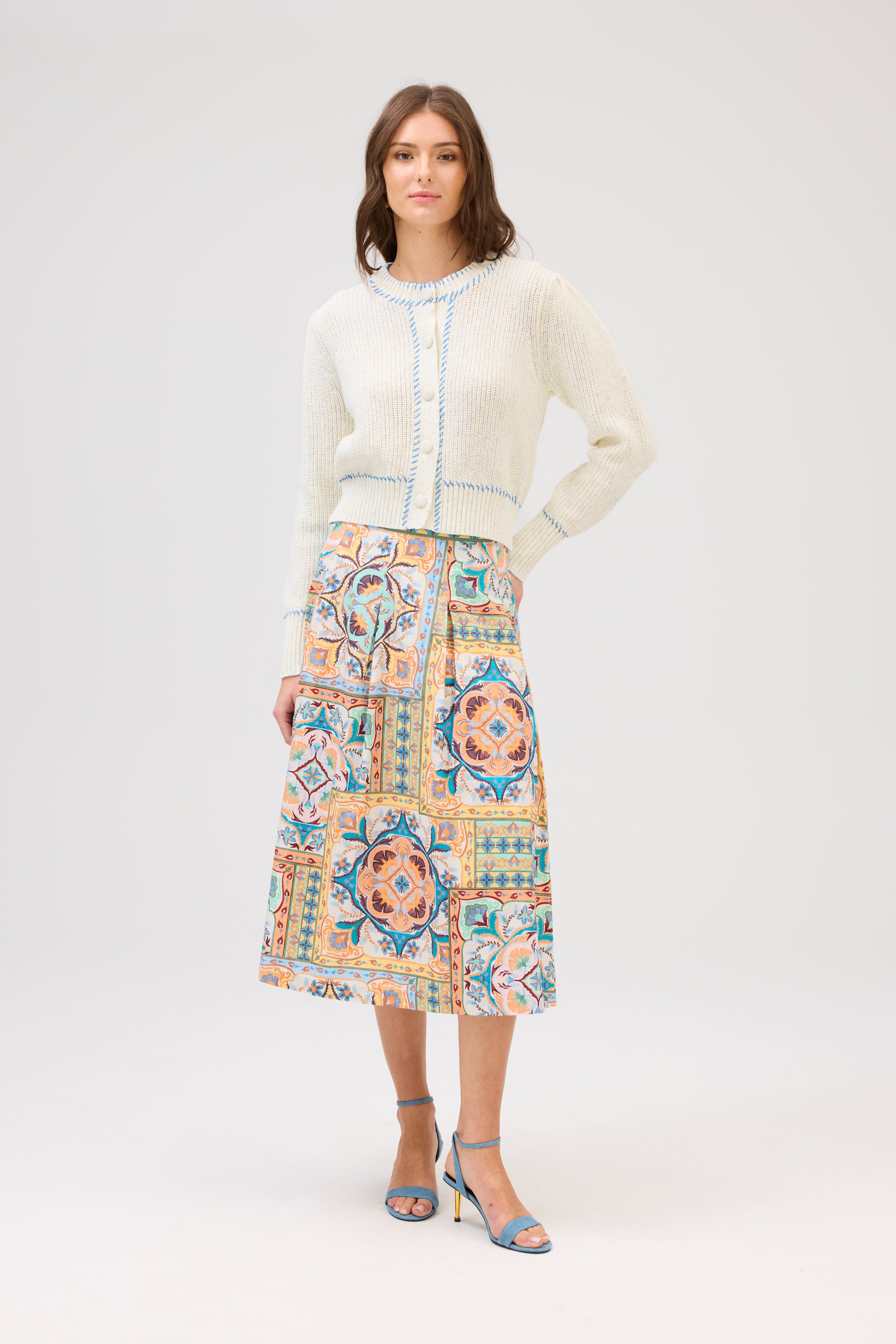 Allison Mabel Skirt in Scarf Print