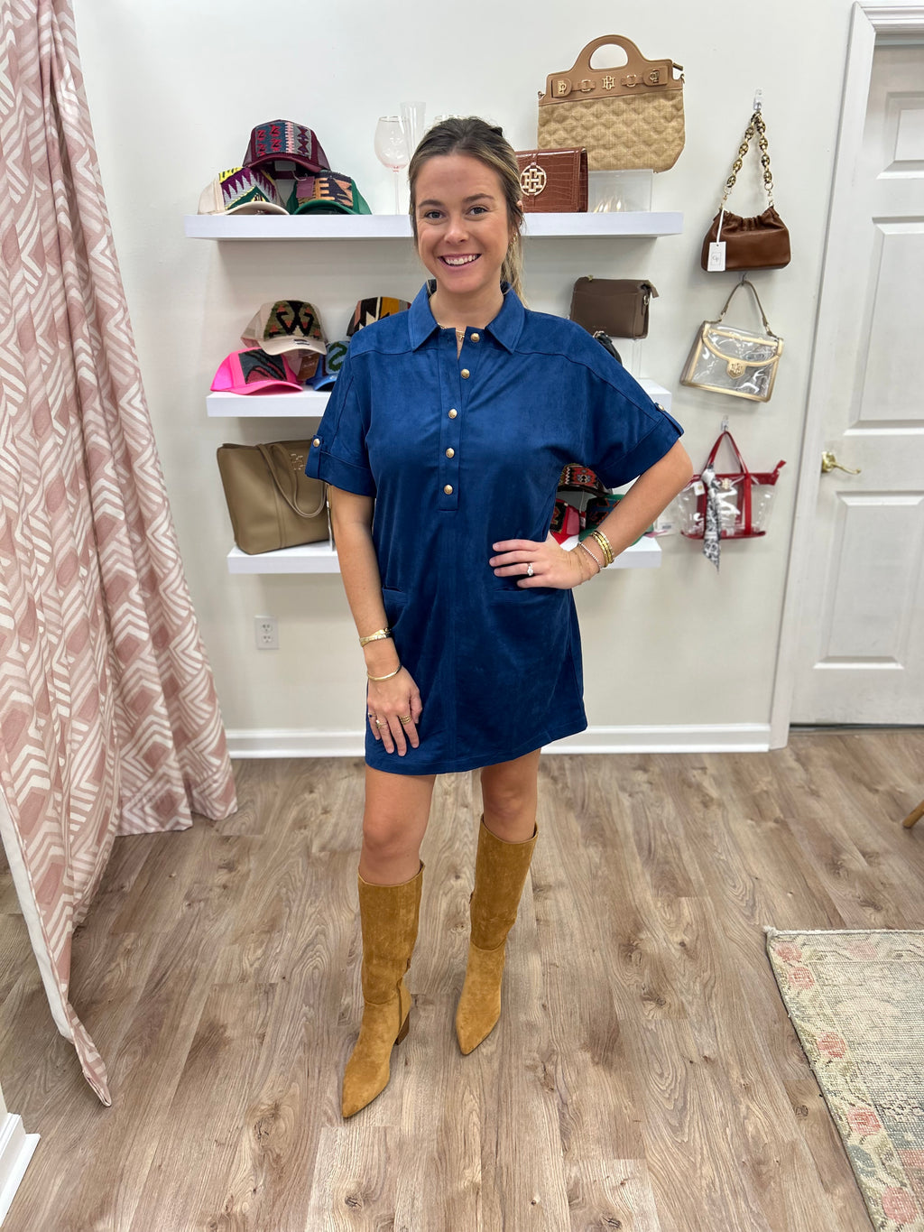 Jade Placket Welt Pocket Dress