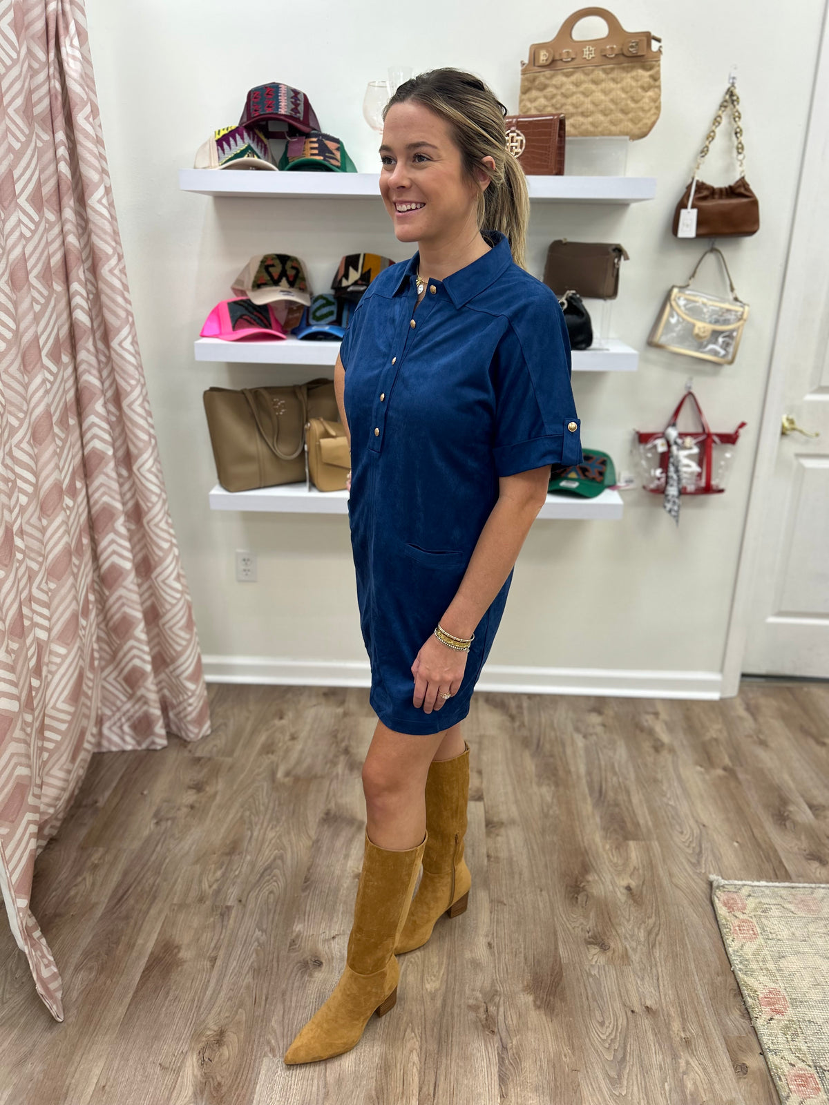 Jade Placket Welt Pocket Dress