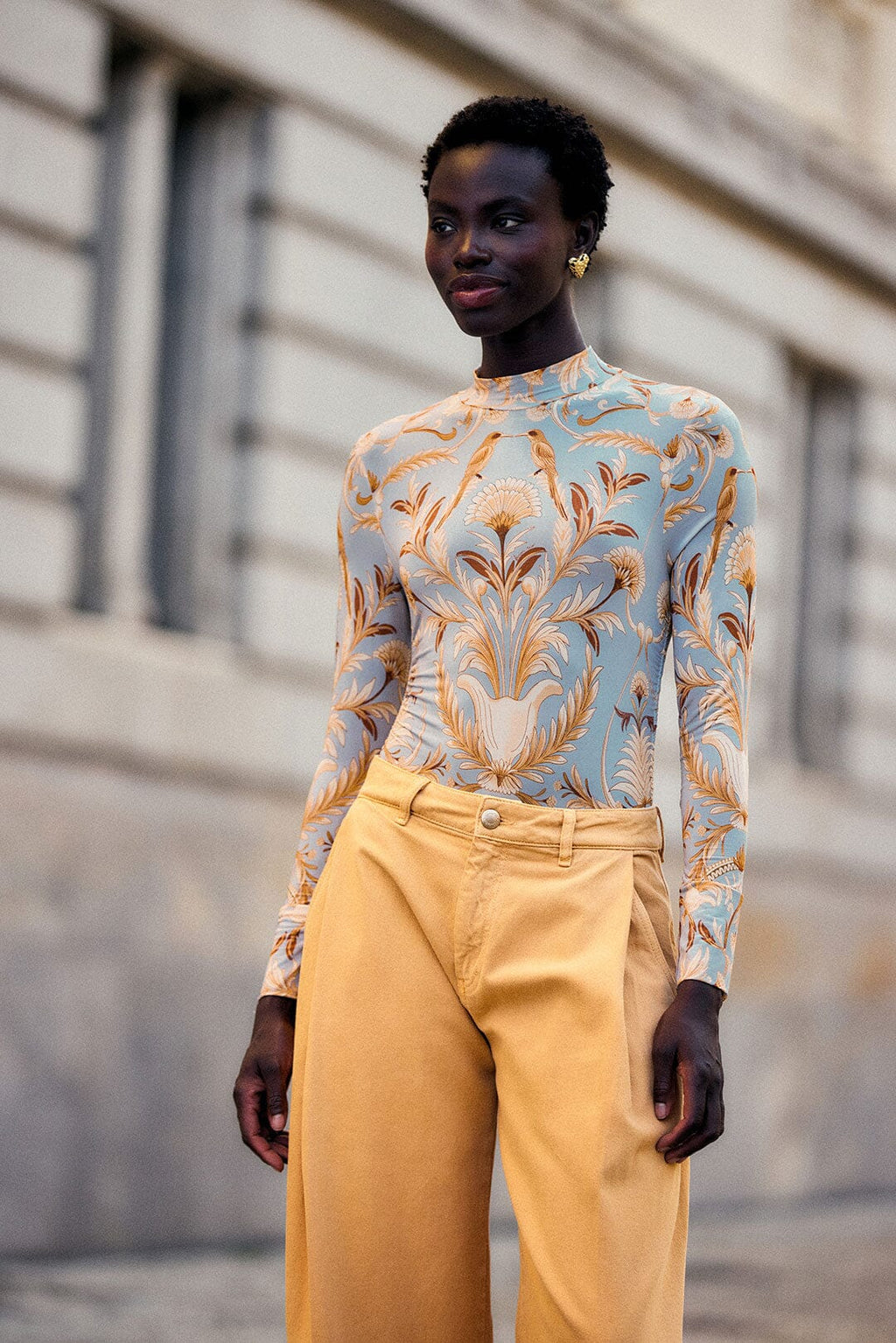 Farm Rio Blooming Garden Jersey Blouse