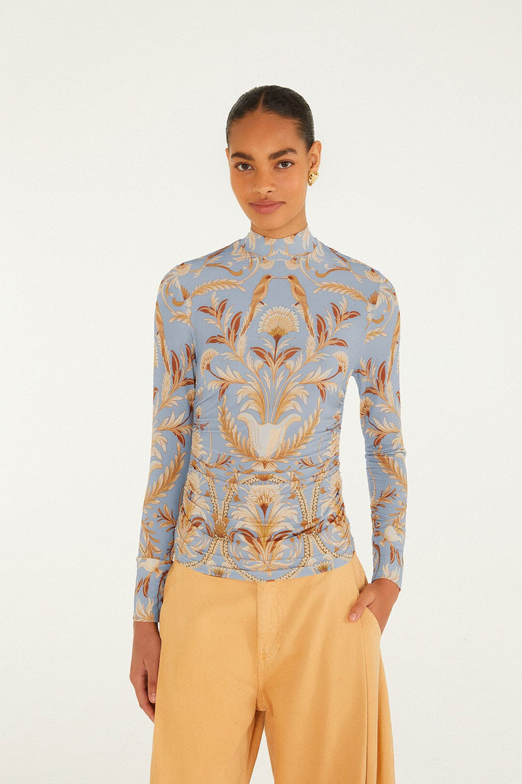 Farm Rio Blooming Garden Jersey Blouse