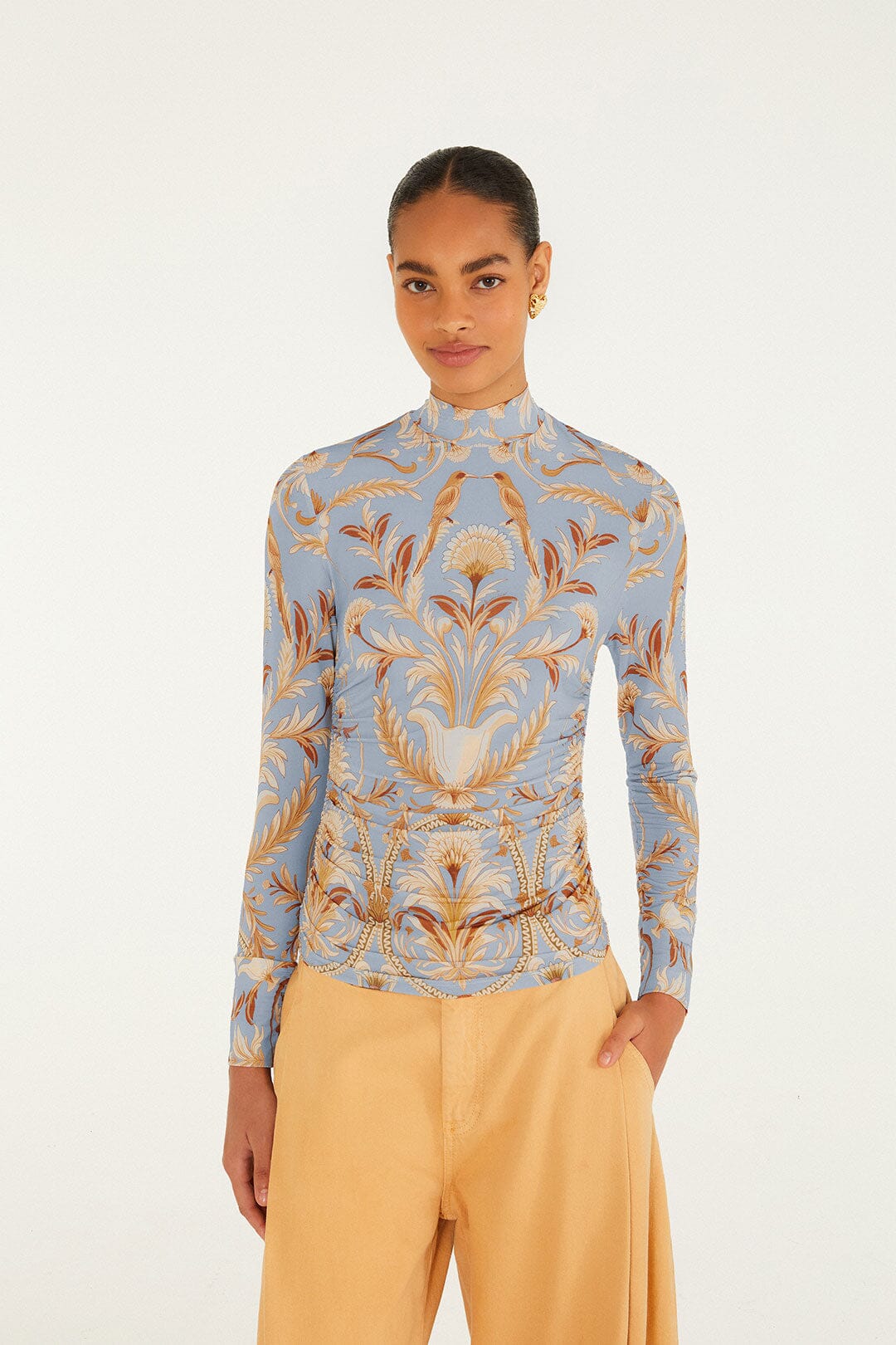Farm Rio Blooming Garden Jersey Blouse