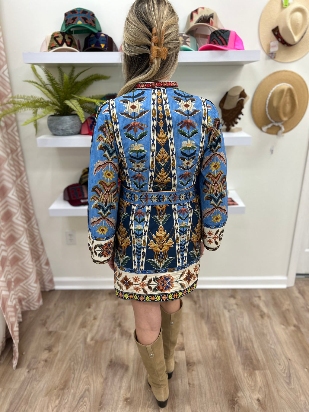 Farm Rio Embroidered Tapestry Dress