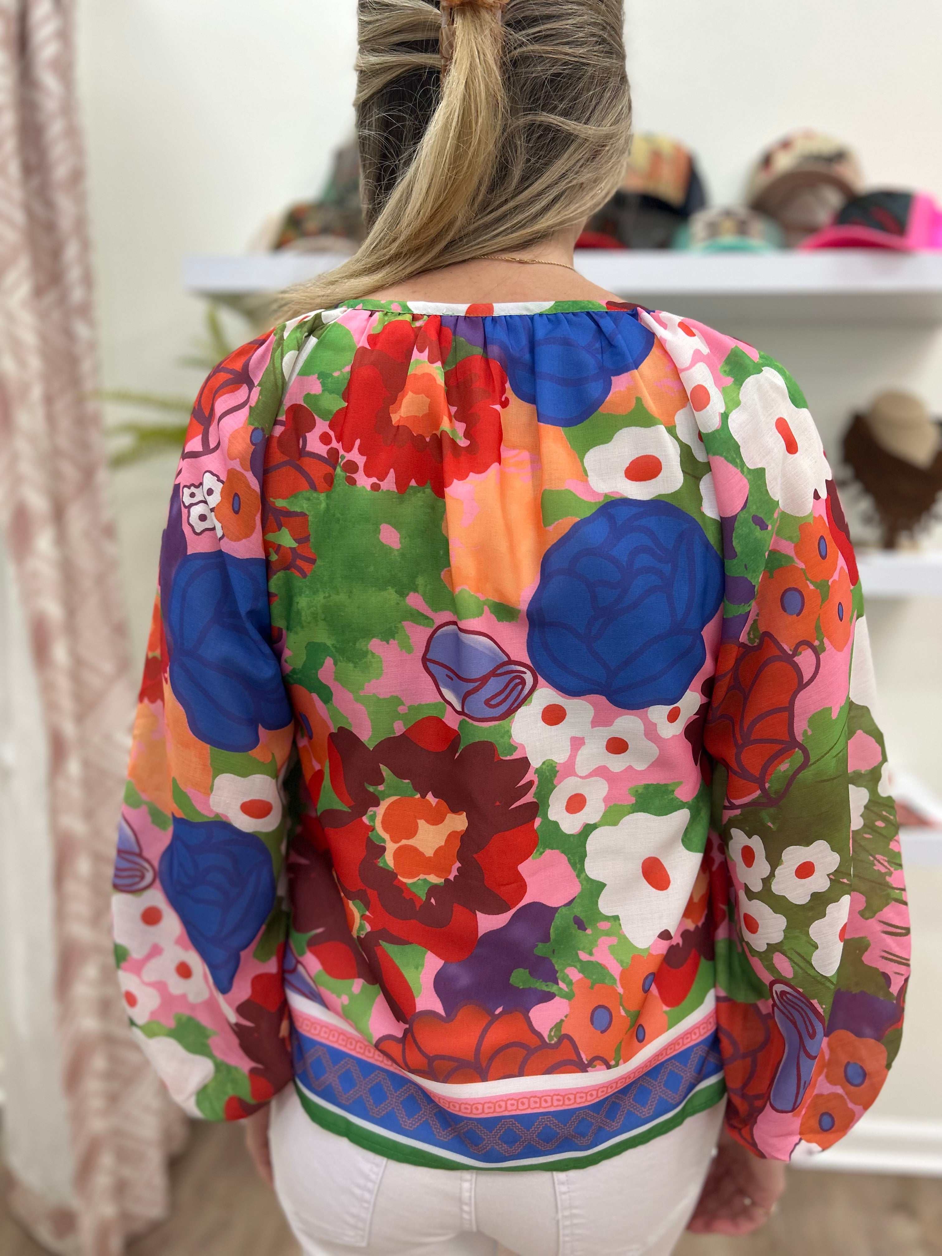 Joy Joy Peasant Bishop Slv Top Whisper