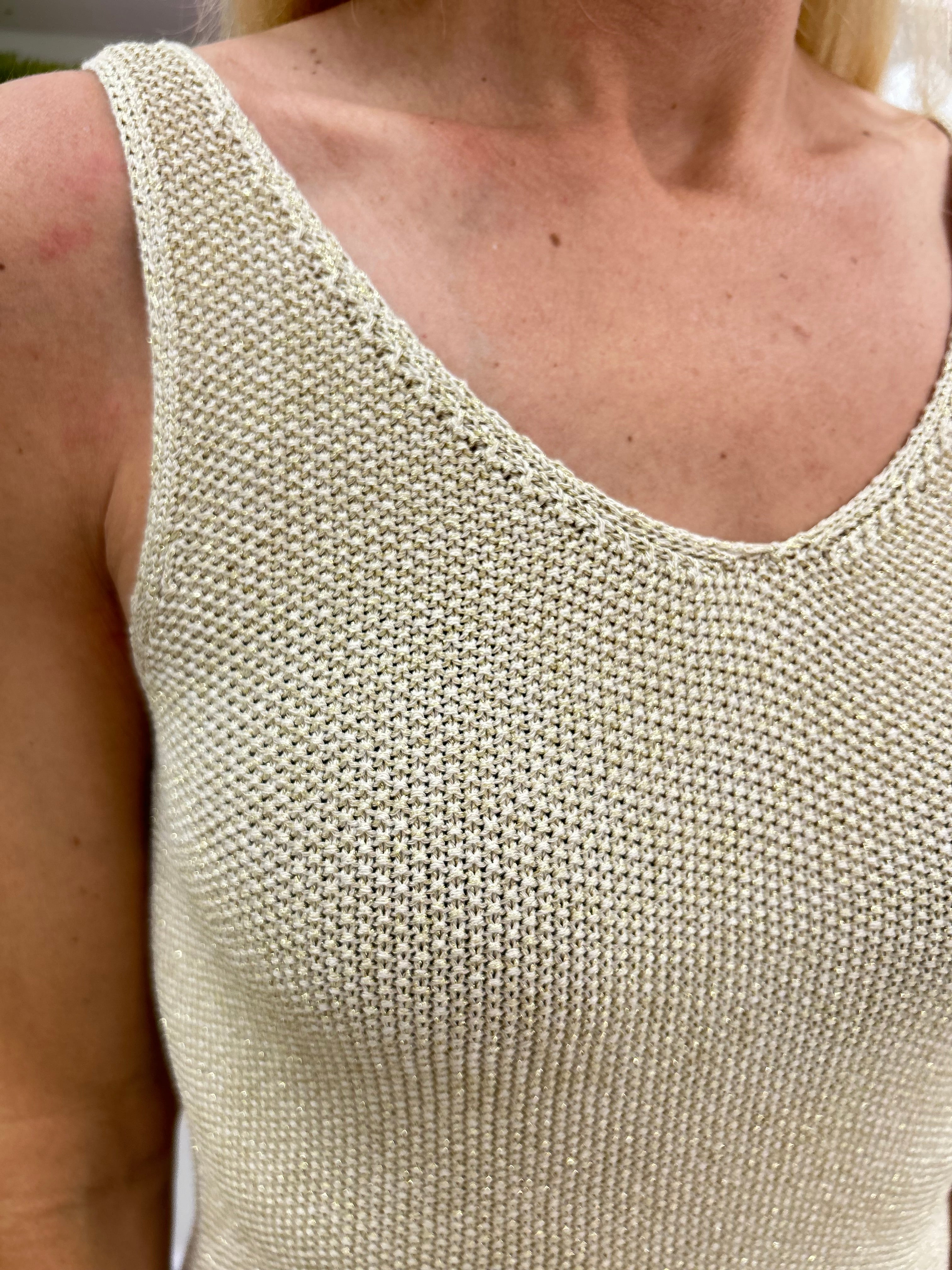 Apricot Sparkle Knit Dress