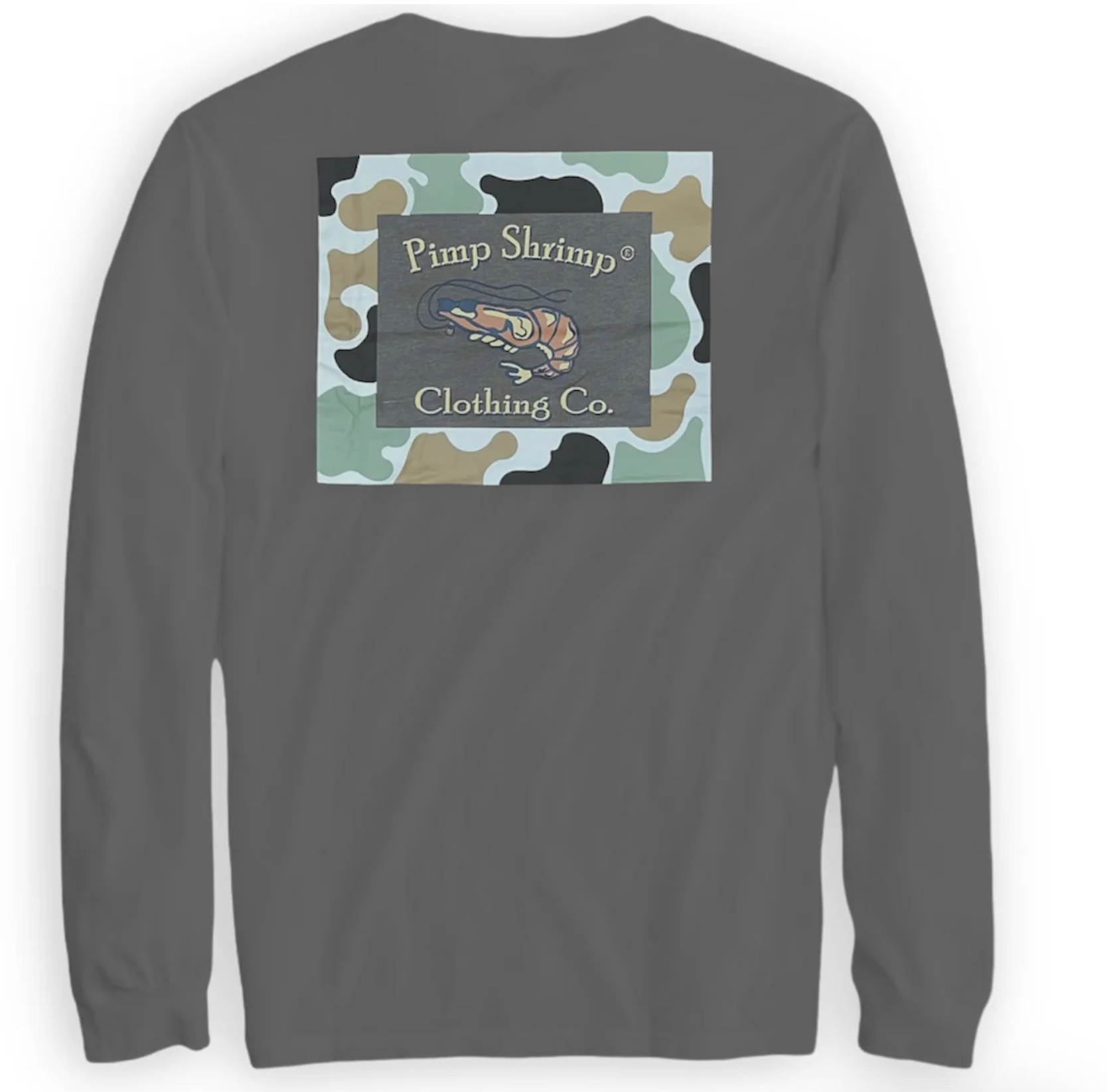Pimp Shrimp Camo Back LS Tee