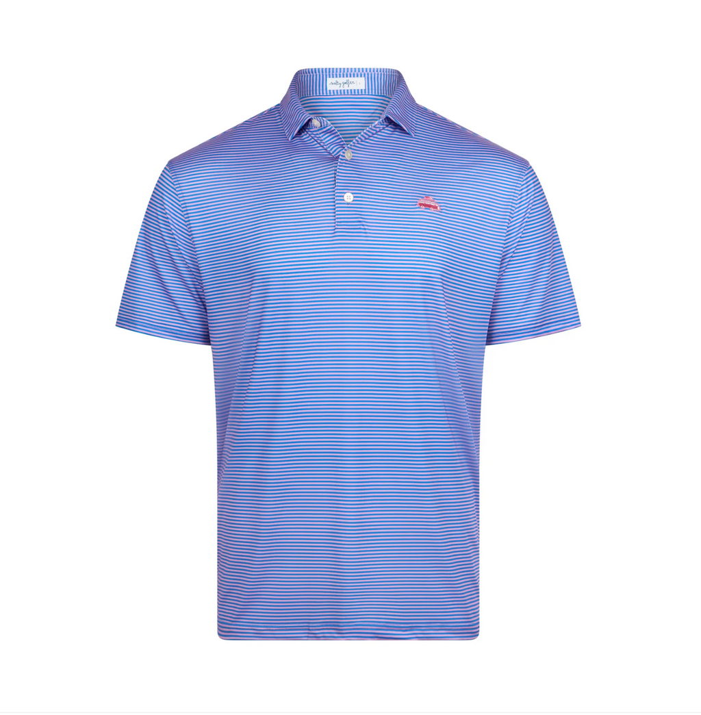 Salty Golfer Sunday Stripe Polo