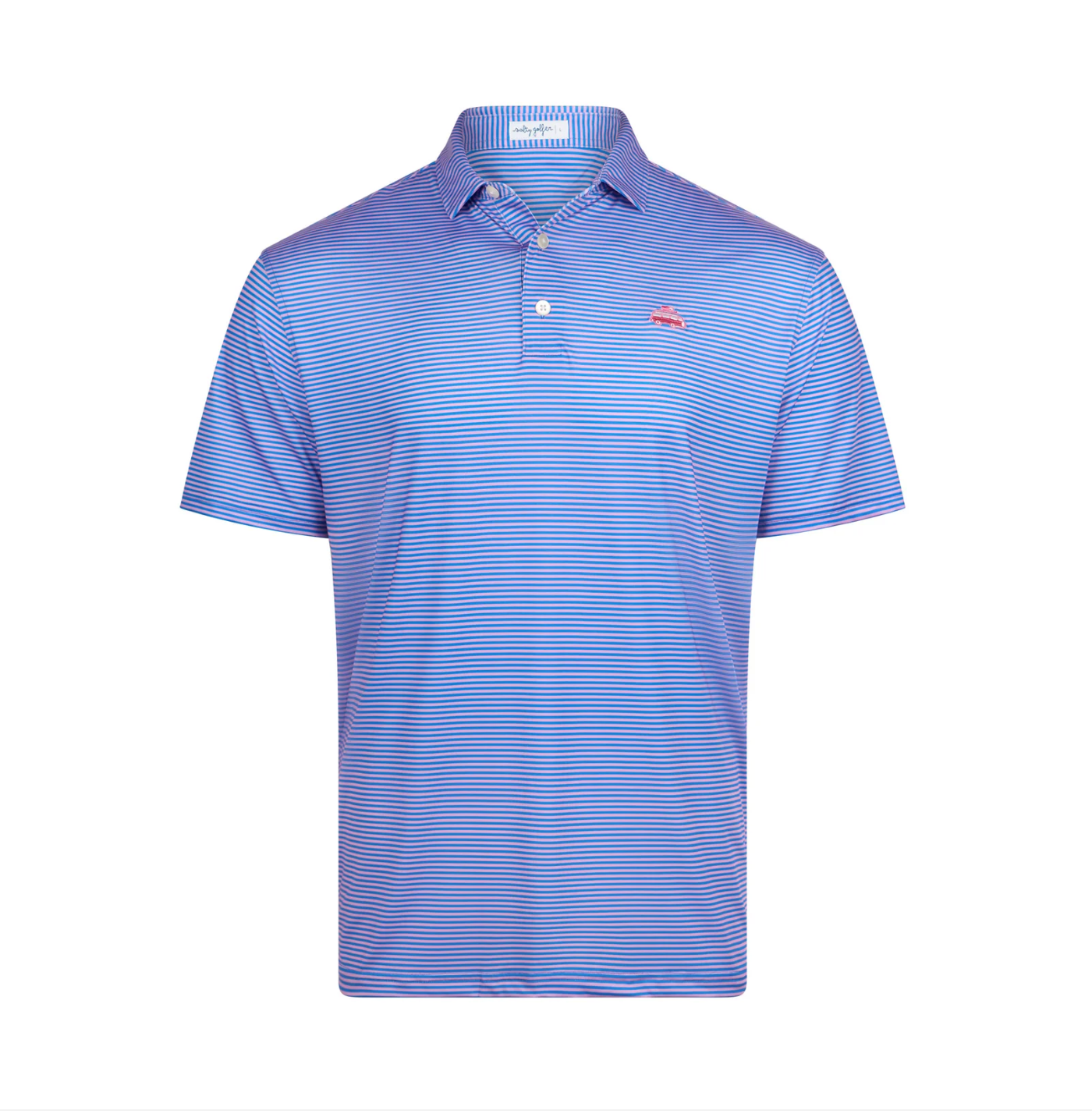 Salty Golfer Sunday Stripe Polo