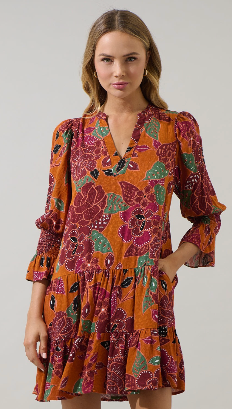 SL Maven Floral Shift Mini Dress