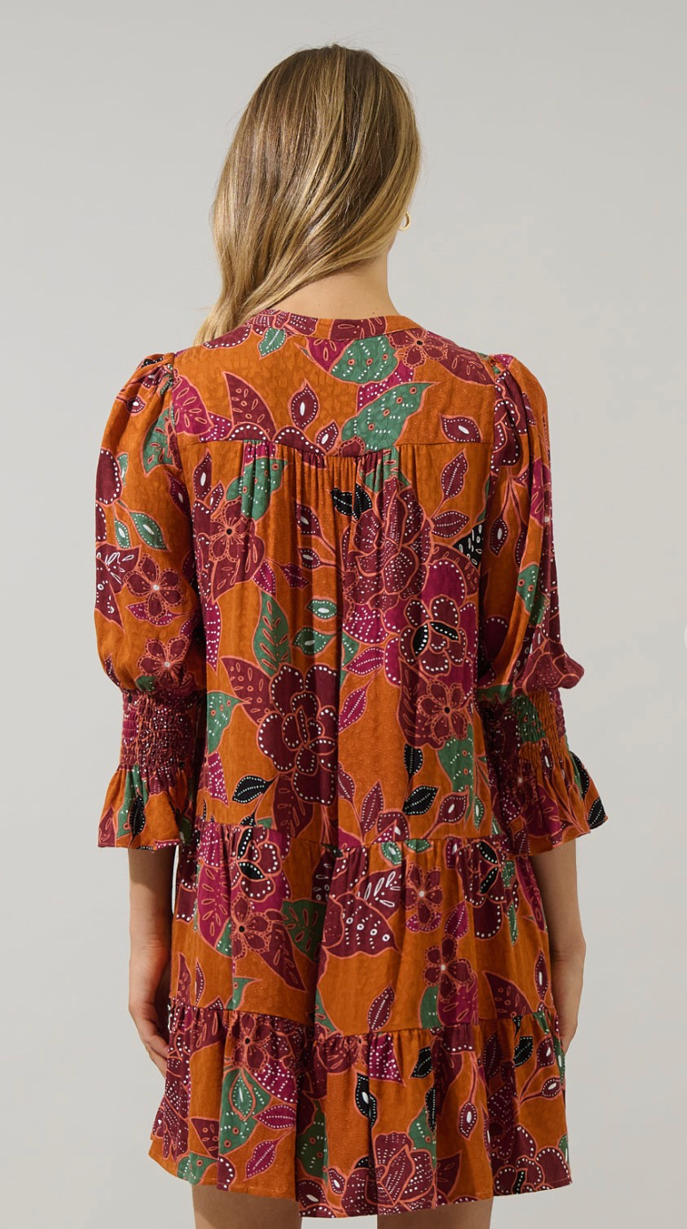 SL Maven Floral Shift Mini Dress