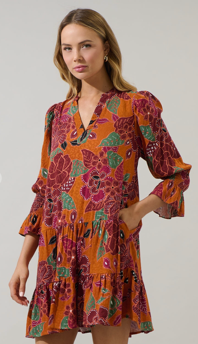 SL Maven Floral Shift Mini Dress