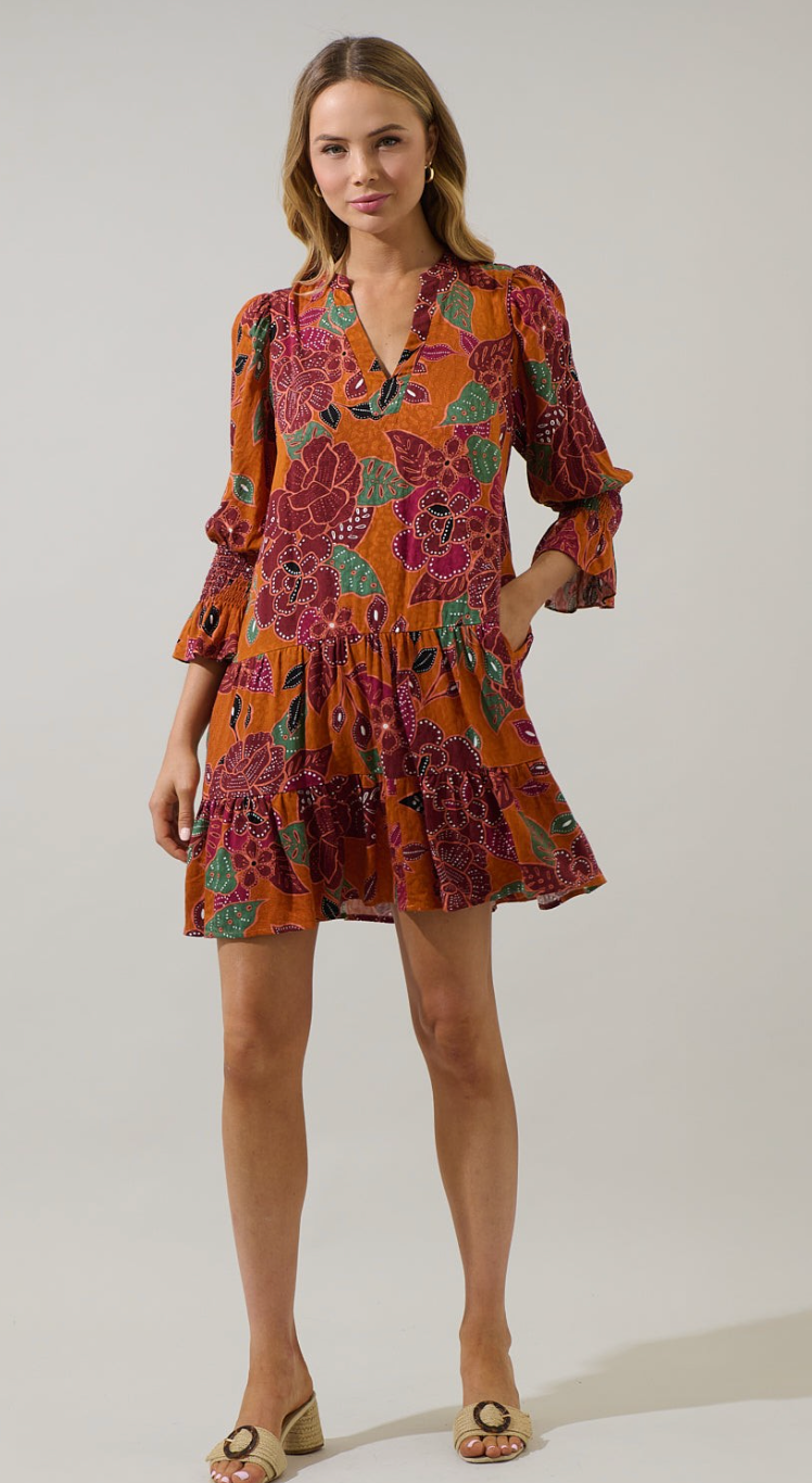 SL Maven Floral Shift Mini Dress