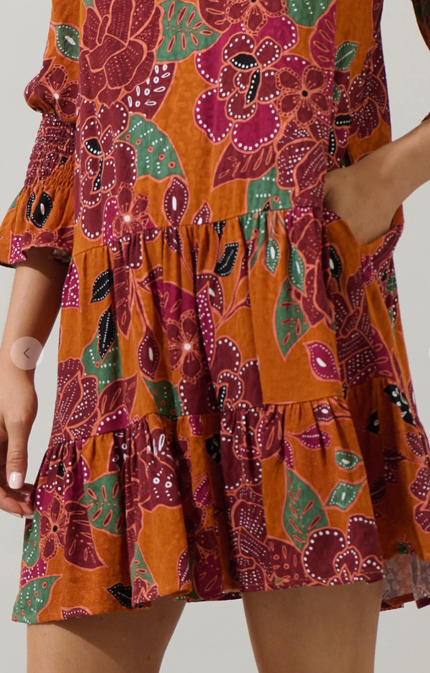 SL Maven Floral Shift Mini Dress