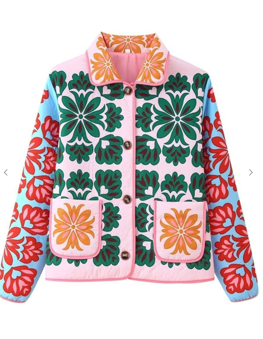 SU Printed Quilted Jacket