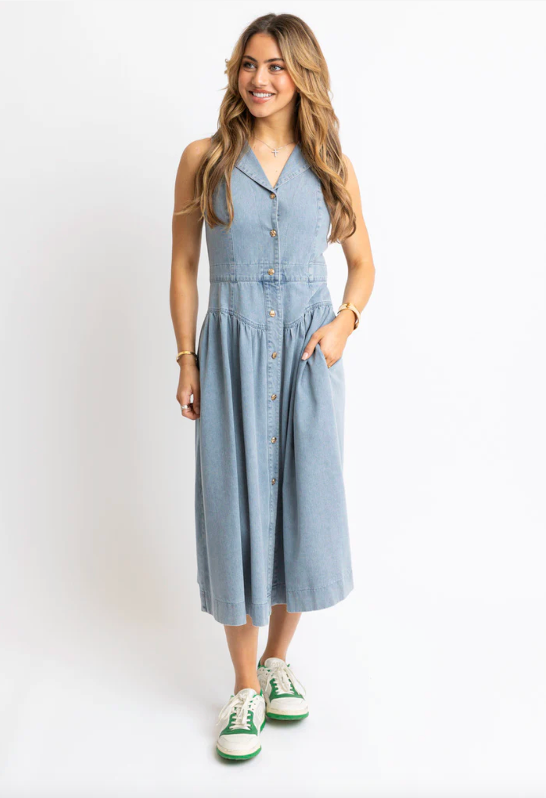 Karlie 80s Maxi Shirt Dress