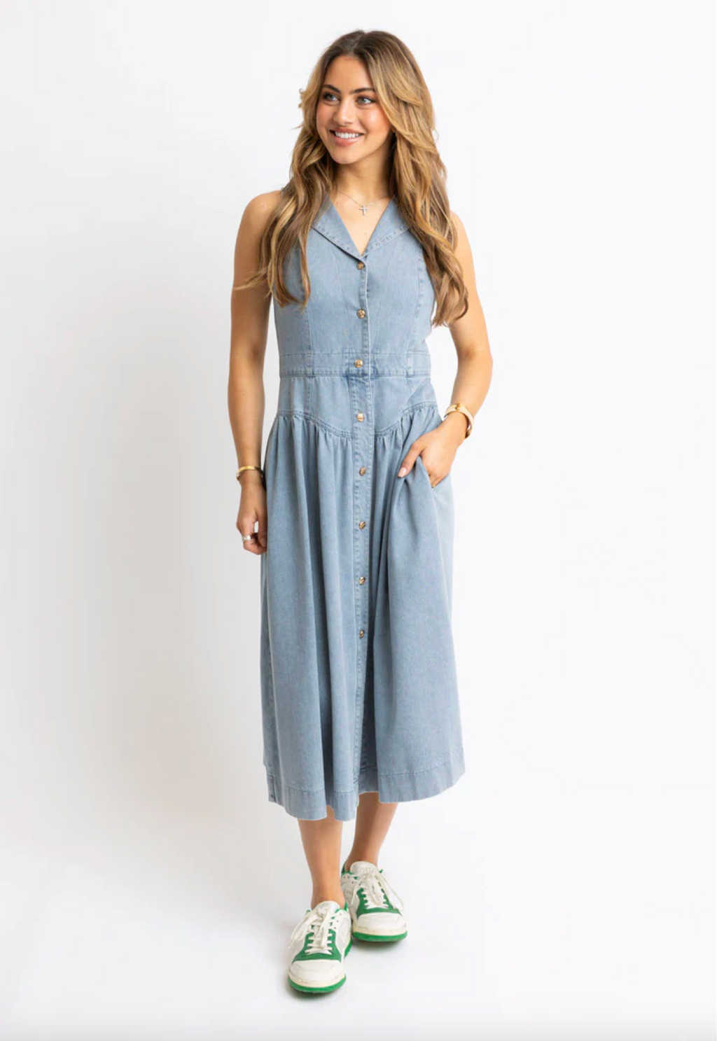 Karlie 80s Maxi Shirt Dress