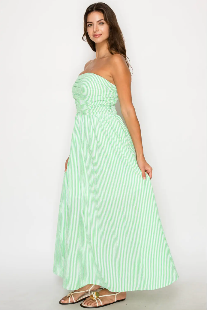 Meet Me Verde Stripe Maxi