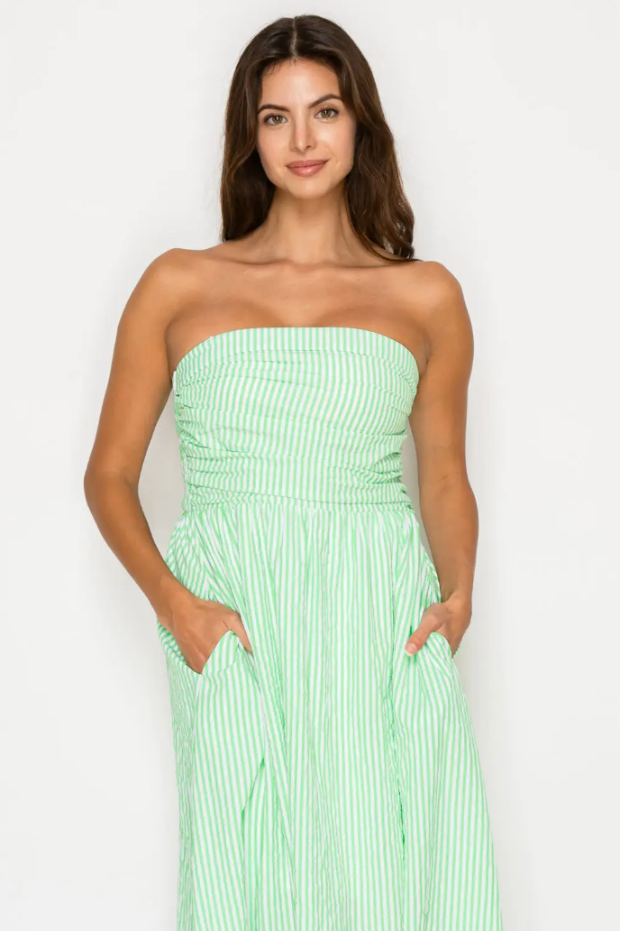 Meet Me Verde Stripe Maxi