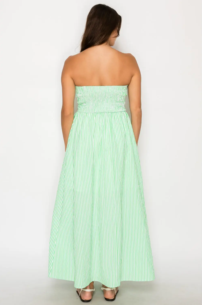 Meet Me Verde Stripe Maxi