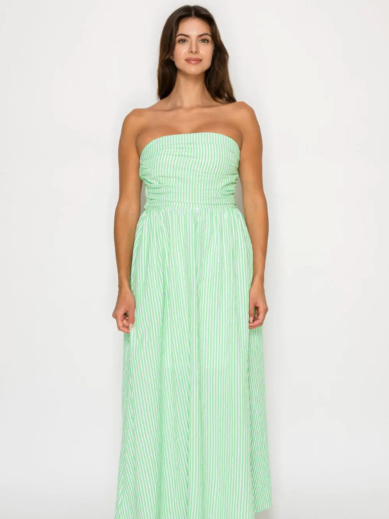 Meet Me Verde Stripe Maxi
