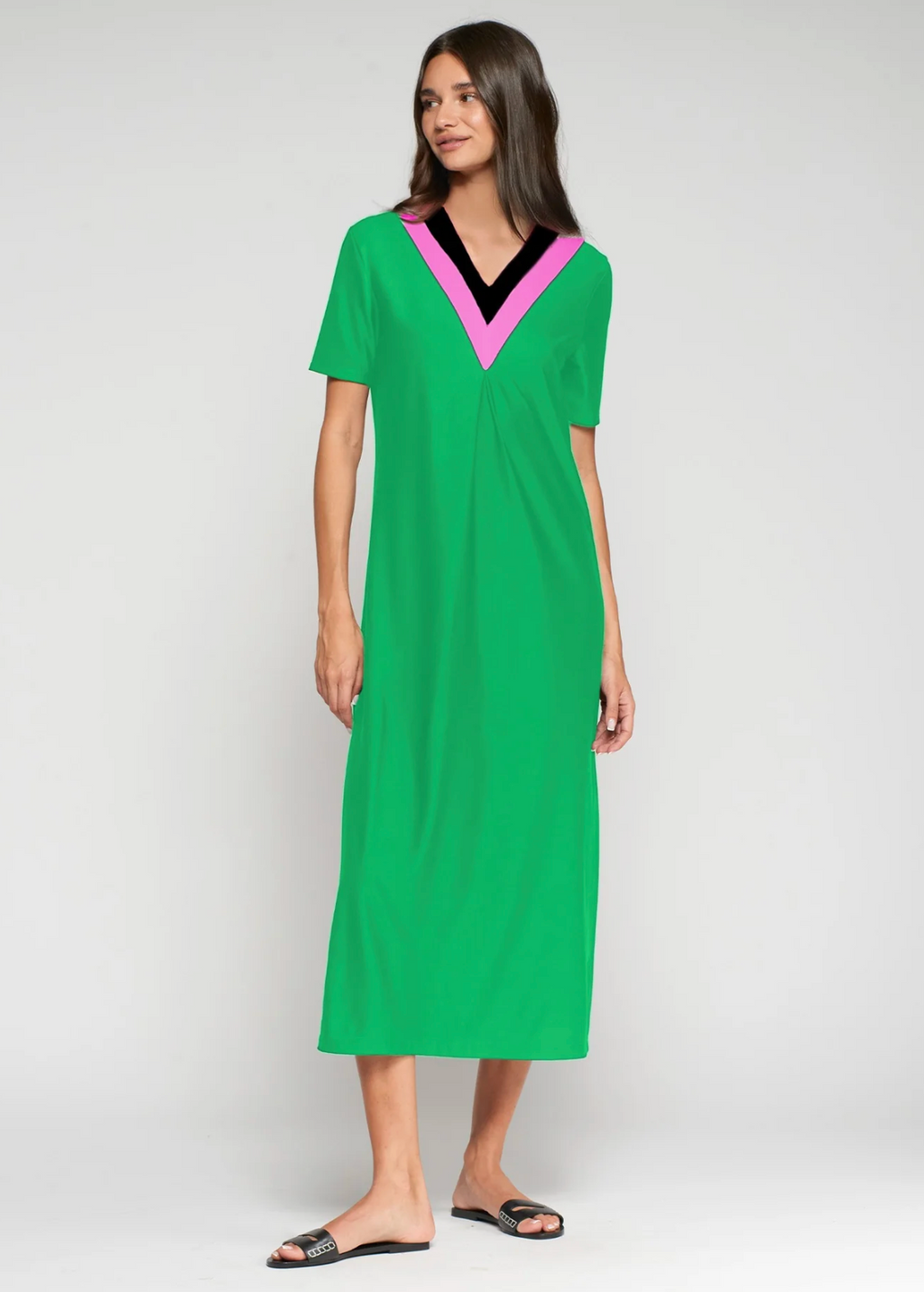 Vilagallo Green Knit Midi Dress