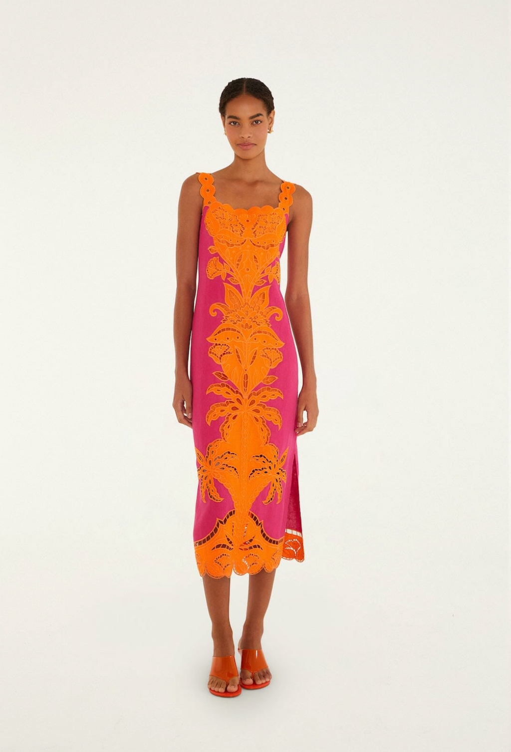 Farm Rio Cutwork Slvlss Midi