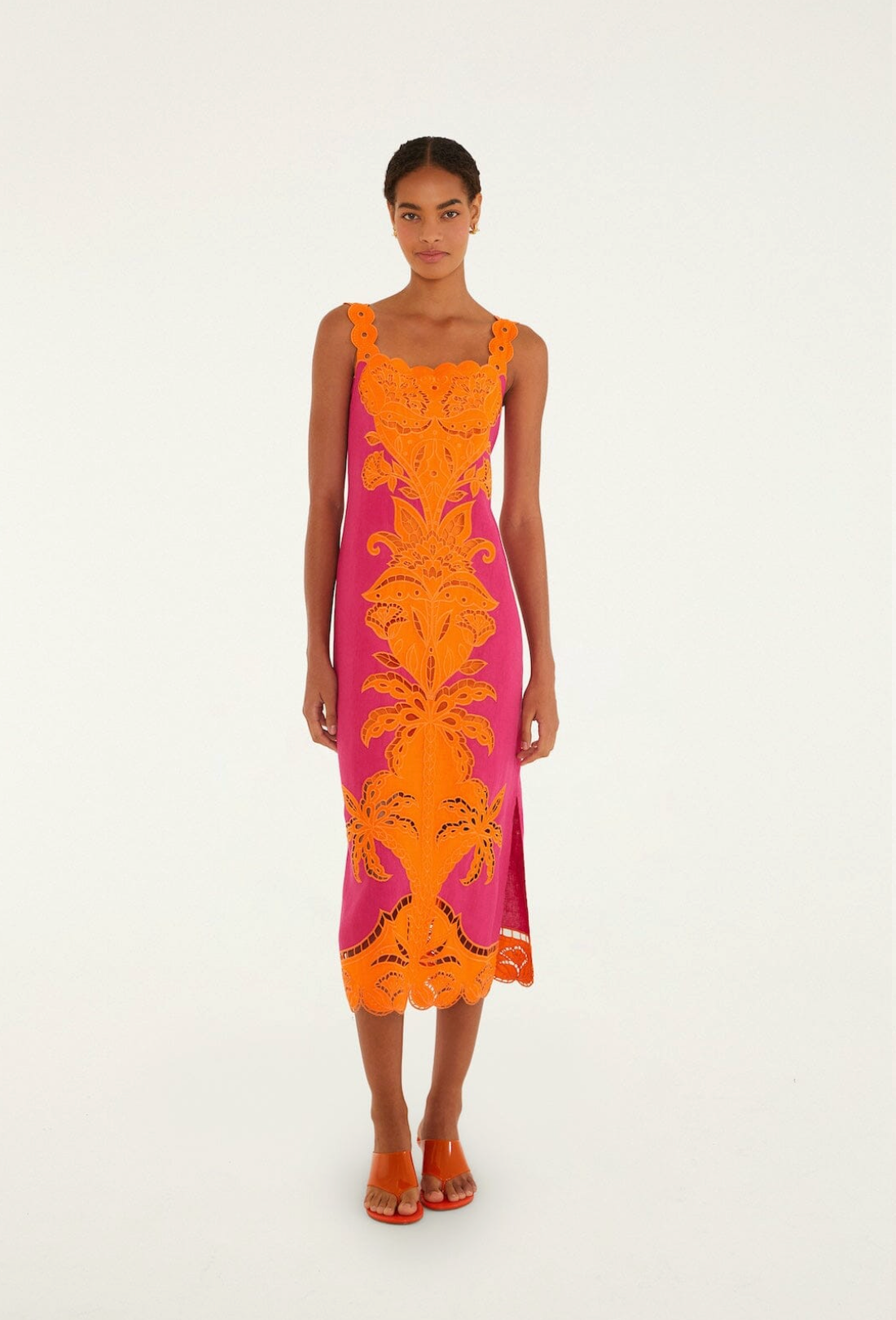 Farm Rio Cutwork Slvlss Midi