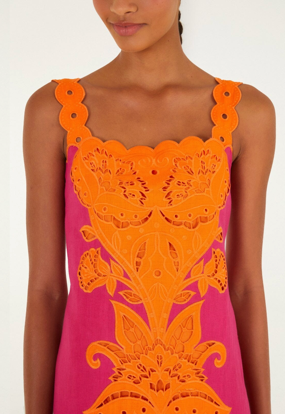 Farm Rio Cutwork Slvlss Midi