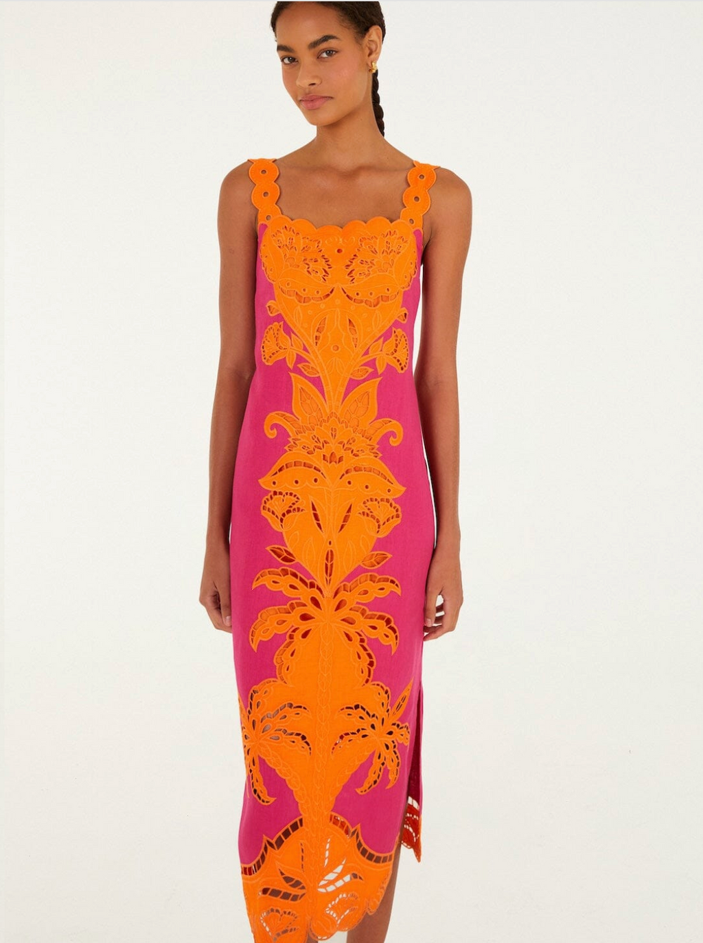 Farm Rio Cutwork Slvlss Midi